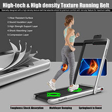 Load image into Gallery viewer, Goplus 2 in 1 Folding Treadmill, 2.25HP Under Desk Electric Treadmill, Installation-Free, with Bluetooth Speaker, Remote Control and LED Display, Walking Jogging Machine for Home/Office Use (Silver)
