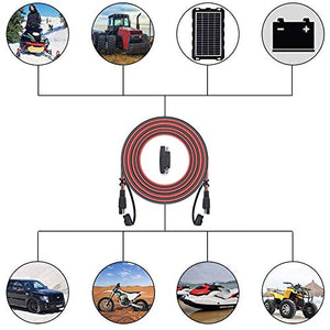 POWISER 25Feet SAE to SAE Extension Cable Quick Disconnect Connector 16AWG,for Automotive,Solar Panel Panel SAE Plug(25FT(16AWG))