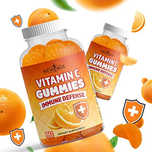 Vitamin C Gummies by New Age - Orange Vitamin C Gummy 2-Pack - Supports Healthy Immune System - Vegetarian Without Gluten - 120 Gummies
