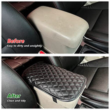Load image into Gallery viewer, Hadwoer Center Console Pad, Black Universal Waterproof PU Leather Car Armrest Seat Box Cover Protector for Most Vehicle, SUV, Truck, Car
