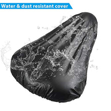 Load image into Gallery viewer, Zacro Gel Bike Seat Cover - Extra Soft Gel Bicycle Seat with Cross Straps and Reflecting Strip of The Bottom, Bike Saddle Cushion with Water&amp;Dust Resistant Cover (Black)
