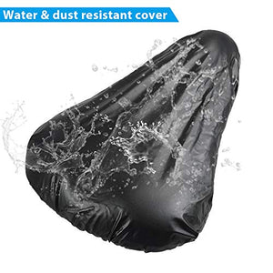Zacro Gel Bike Seat Cover - Extra Soft Gel Bicycle Seat with Cross Straps and Reflecting Strip of The Bottom, Bike Saddle Cushion with Water&Dust Resistant Cover (Black)