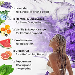 Cleverfy Aromatherapy Shower Steamers - Variety Pack of 6 Shower Bombs with Essential Oils. Mothers Day Ideas for Mom from Daughters. Purple Set Shower Steamer