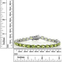 Load image into Gallery viewer, Gem Stone King 925 Sterling Silver Peridot Gemstone Birthstone Women&#39;s Tennis Bracelet, 12.00 Cttw Jewelry 7 Inch
