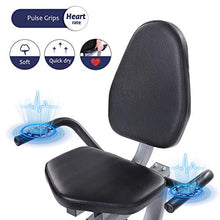 Load image into Gallery viewer, MaxKare Recumbent Exercise Bike Indoor Cycling Stationary Bike with Adjustable Seat and Resistance, Pulse Monitor/Phone Holder (Seat Height Adjustment by Lever)
