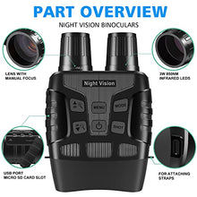 Load image into Gallery viewer, NEWBEA Night Vision Goggles Night Vision Binoculars for 100% Darkness, Digital Military Infrared Binoculars can Take Photo and Video, with 32G Memory Card
