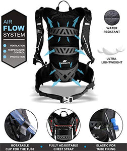 FREEMOVE Hydration Pack Backpack with 2 Liter Water Bladder and Cooler Bag, Lightweight, Fully Adjustable, Leakproof Multiple Pockets Camel Pack Gear for Hiking, Running, Cycling