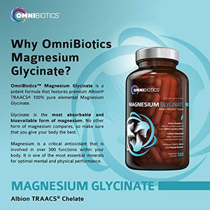 Magnesium Glycinate - 100% Pure Albion TRAACS Bisglycinate Chelate Supplement - 200 mg - 120 Vegetarian Capsules