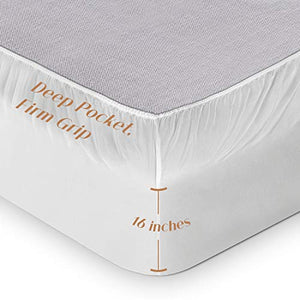 Leafbay Bed Sheets Queen Set - 4 Piece Super Soft Microfiber Bed Sheets 1800 TC with 16” Deep Pocket, Wrinkle Resistant and Unfading Bedding Set - White