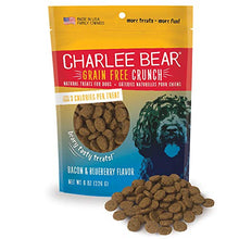 Load image into Gallery viewer, Charlee Bear Grain Free Crunch Dog Treats, Bacon &amp; Blueberry Flavor, 8 oz
