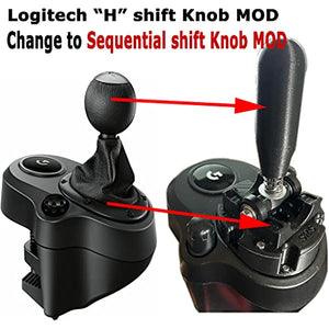 Obokidly DIY Sequential Shifter Knob mod Upgrade Modification Steering Wheels Accessories Parts Set for Logitech Shifter Gear Shift Knob for G29/G25/G27 (Only Black Sequential Shifter Knob Mod)