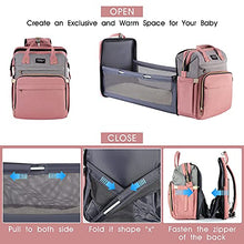 Load image into Gallery viewer, Xinsilu Baby Diaper Bag Backpack with Changing Station Dad Mom Travel Diaper Bag Large Diaper Bags Gifts for Baby Boy Girl,Pink-Gray
