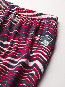 NFL Zubaz Mens New England Patriots Zebra Pant Left Hip Logo Track Pant, Large, Team Color