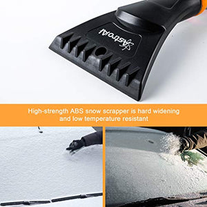 AstroAI 2 Pack 27” Snow Brush and Detachable Deluxe Ice Scraper with Ergonomic Foam Grip for Cars (Heavy Duty ABS, PVC Brush)