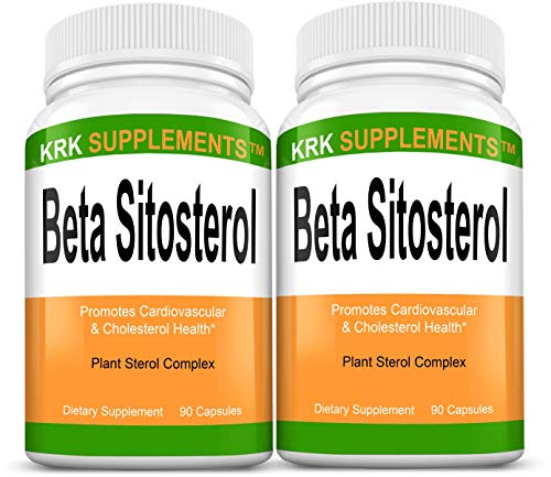 2 Bottles Beta Sitosterol 800mg Per Serving 180 Total Capsules Prostate Support KRK Supplements