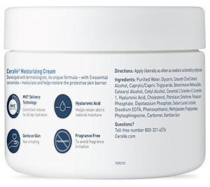 CeraVe Moisturizing Cream, Daily Face and Body Moisturizer for Dry Skin, 12 Ounce
