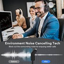 Load image into Gallery viewer, EKSA Bluetooth Headsets with Microphone &amp; USB Dongle, 30 Hours Talk Time &amp; 33ft Range, AI Environmental Noise Cancelling Mic, Over-Ear Wireless Headphone for PC/Laptop/Computer/Home/Work/Office/Zoom

