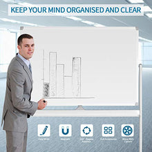 Load image into Gallery viewer, Mobile Whiteboard, Double Sided Dry Erase Board Aluminum Frame, Rolling Stand White Board &amp; Accessories with 4 Markers, 1 Eraser, 12 Push Stickers (48x32)
