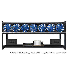 Load image into Gallery viewer, Kingwin Bitcoin Miner Rig Case W/ 6, or 8 GPU Mining Stackable Frame - Expert Crypto Mining Rack W/ Placement for Motherboard for Mining - Air Convection to Improve GPU Cryptocurrency (8 GPU)
