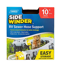 Load image into Gallery viewer, Camco 43031 10ft Sidewinder RV Sewer Hose Support, Made From Sturdy Lightweight Plastic, Won't Creep Closed, Holds Hoses In Place, No Need For Straps
