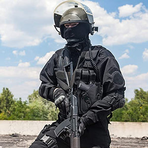 HUNTSEN Tactical Vest for Men Adjustable Size + Tactical Pistol Bag for Double Handguns Black