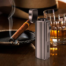 Load image into Gallery viewer, UVeeSA Triple Jet Flame Torch Lighter, for Men, Refillable Butane Lighter, Windproof Gas Lighter, Adjustable Candle Lighter with Gift Box for Boyfriend, Dad - Without Gas
