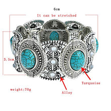 Load image into Gallery viewer, Turquoise 3pcs Set - a Turquoise Necklace a pair of turquoise pendant tassel earrings, a stretchable turquoise braceleta Gift for Ladies
