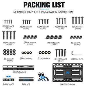 Mounting Dream UL Listed TV Mount TV Wall Mount with Swivel and Tilt for Most 32-55 Inch TV, Full Motion TV Mount with Articulating Dual Arms, Max VESA 400x400mm, 99 lbs. Loading, 16 inch Studs MD2380
