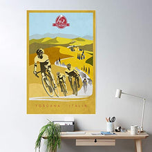 Load image into Gallery viewer, Goodvibesonly Bianche Race Cycling Strade Art Italy Tuscany Bike Retro | Impressive Posters for Room Decoration Printed with The Latest Modern Technology on semi-Glossy Paper Background
