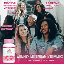 Load image into Gallery viewer, Vitamins for Women with Organic Ingredients | Vegan Womens Vitamins | Immune Support Daily Women&#39;s Multivitamin | Hair, Skin and Nail Gummy Vitamins for Women | 0g Sugar Per Serving | 60 Count
