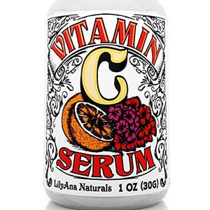 Vitamin C Serum for Face - Face Serum with Hyaluronic Acid and Vitamin E, Anti Aging Serum, Reduces Age Spots and Sun Damage, Promotes Collagen and Elastin - 1oz
