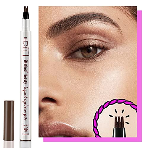 iMethod Eyebrow Pen - Eyebrow TattooPen, Brow Pen, Long Lasting, Waterproof and Smudge-proof, Dark Brown
