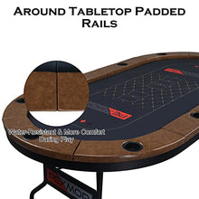 Load image into Gallery viewer, PEXMOR Foldable 10 Player Poker Table, Folding Blackjack Casino Card Game Table with Stainless Steel Cup Holders &amp; Padded Rails, Portable Texas Holdem Poker Table
