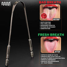 Load image into Gallery viewer, 4 Pack Metal Tongue Scraper, Medical Grade 100% Stainless Steel Tounge Scraper Cleaner for Oral Care, Easy to Use Tongue Cleaner for Hygiene, Bad Breath Treatment for Adults &amp; Kids
