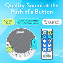 Load image into Gallery viewer, Serene Evolution White Noise Machine for Sleeping Adult or Baby with 70 Sounds | White Noise Machine for Office Privacy &amp; Noise Cancelling | Sleep Sound Machine for Adults | Fan, Ocean, Rain Sounds
