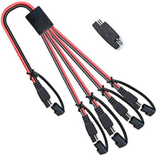 Load image into Gallery viewer, POWISER SAE 1 to 4 Extension Cable Quick Disconnect Connector, 1 SAE Polarity Reverse Adaptors, for Automotive, Solar Panel SAE Plug
