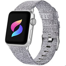 Load image into Gallery viewer, Haveda Fabric Compatible for Apple Watch Band Series 6 Series 5/4 40mm, Soft Accessories for Apple watch SE, iwatch bands 38mm womens, Cloth for Apple Watch band 38mm Series 3 2/1 Men (Light Gray)
