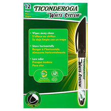 Load image into Gallery viewer, Ticonderoga White System Dry Erase Marker, Low Odor, Fine Tip, Black, 12-Pack (93007)

