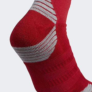 adidas Unisex-US Alphaskin Maximum Cushioned High Quarter Socks (1-Pair), Power Red/White/Light Onix, 12-16