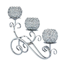 Load image into Gallery viewer, Candelabra Home Holiday Decorative,Silver Candlestick Centerpiece,flameless Candles,Crystal Candle Holders for Wedding Dining Coffee Table Candlelit Banquet Fireplace Wall
