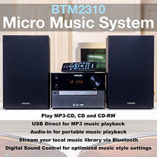 Load image into Gallery viewer, PHILIPS Bluetooth Stereo System for Home with CD Player, Wireless Streaming, MP3, USB, Audio in, FM Radio, 15W, Micro Music Sound System
