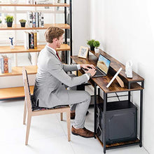 Load image into Gallery viewer, TOPSKY Computer Desk with Storage Shelves/Keyboard Tray/Monitor Stand Study Table for Home Office (Industrial/Rustic Brown)
