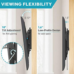 MOUNTUP Tilting TV Wall Mount Bracket for Most 37-70 Inches TVs, TV Mount with 10 Degrees Smooth Tilt, Low Profile TV Wall Mount, Easy Install on 16", 18", 24" Studs Loading Capacity 110 lbs MU0008