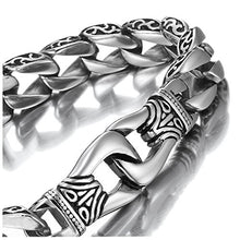 Load image into Gallery viewer, Amazing Stainless Steel Men's link Bracelet Silver Black 9 Inch (With Branded Gift Box)
