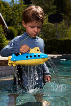 Load image into Gallery viewer, Green Toys Submarine in Yellow &amp; blue - BPA Free, Phthalate Free, Bath Toy with Spinning Rear Propeller. Safe Toys for Toddlers, Babies
