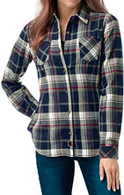 Load image into Gallery viewer, Legendary Whitetails Women's Standard Cottage Escape Flannel Shirt, Forest Plaid, Large
