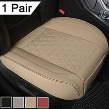 Load image into Gallery viewer, Black Panther 1 Pair Luxury PU Leather Car Seat Covers Protectors for Front Seat Bottoms,Compatible with 90% Vehicles (Sedan SUV Truck Mini Van) - Beige (21.26×20.86 Inches)
