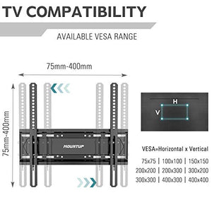 MOUNTUP TV Wall Mounts - Full Motion TV Wall Mount for 26-55 Inch Flat Screens and Curved TVs up to 88 LBS, Wall Mount TV Bracket with Dual Swivel Articulating Arms, Max VESA 400x400mm MU0010