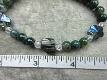 Load image into Gallery viewer, Genuine Green Tourmaline and Moss Agate Flower Healing Bracelet Abundance
