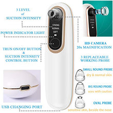 Load image into Gallery viewer, Blackhead Remover Pore Vacuum with Camera – DoVis Electric Visible Blackhead Vacume Remover Rechargeable Face Acne Comedo Pore Cleaner Extractor Blackhead Suction Tool Device for Women Men, White
